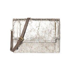 Vince Camuto Silver Cream Falcon Clutch Handbag w/Removable Strap NWT $228